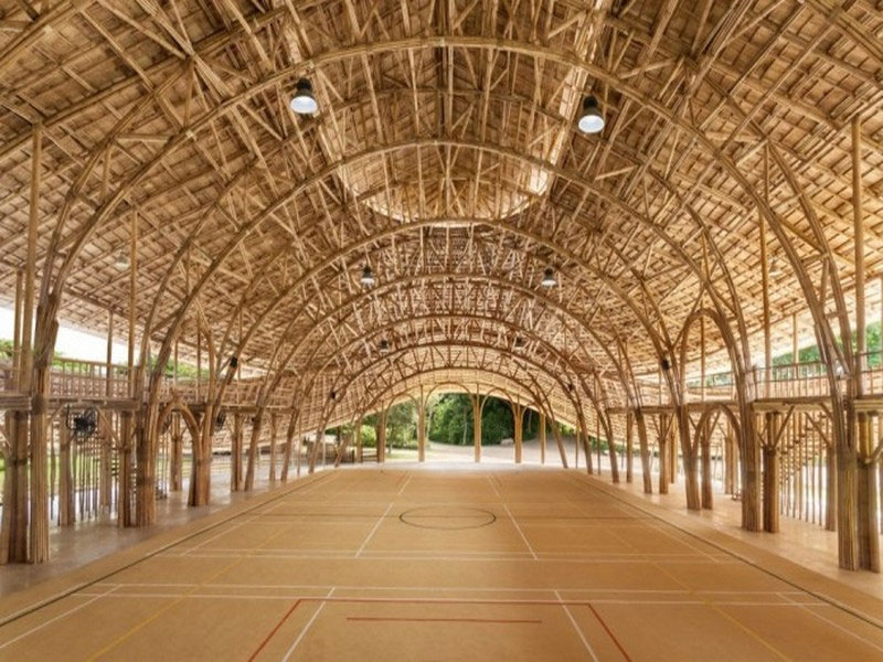 Khung xương c&ocirc;ng tr&igrave;nh tre tại Đ&agrave; Nẵng